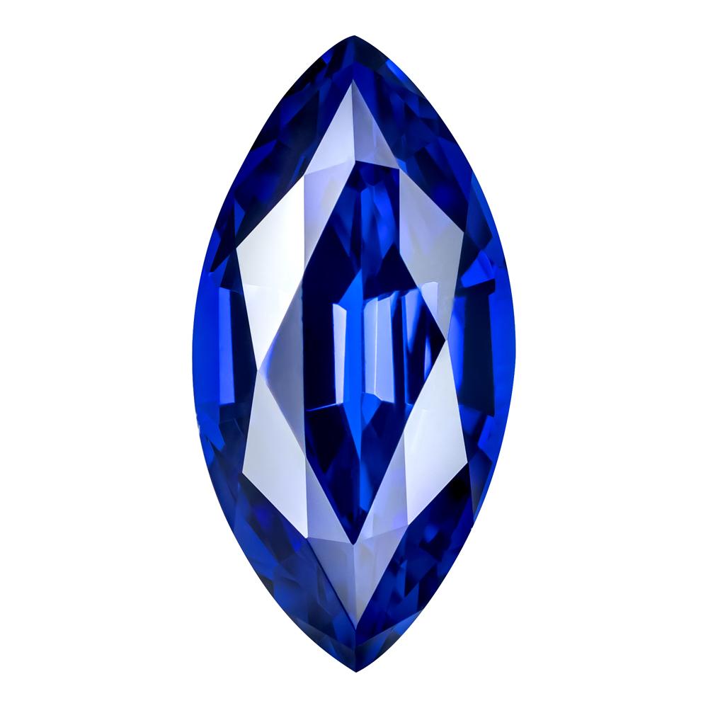0.50 Carat Marquise Cut Lab-Created Blue Sapphire