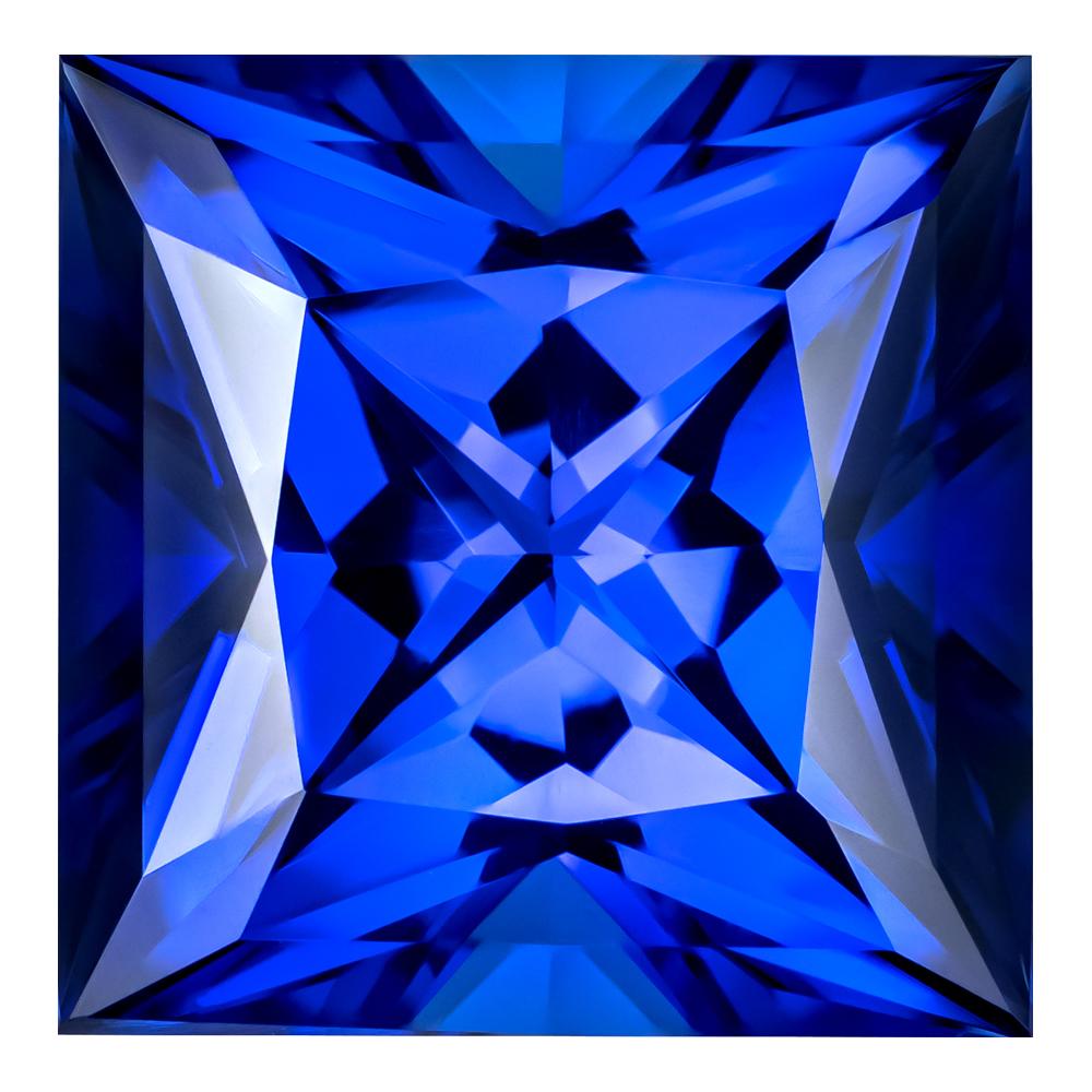 0.50 Carat Princess Cut Lab-Created Blue Sapphire