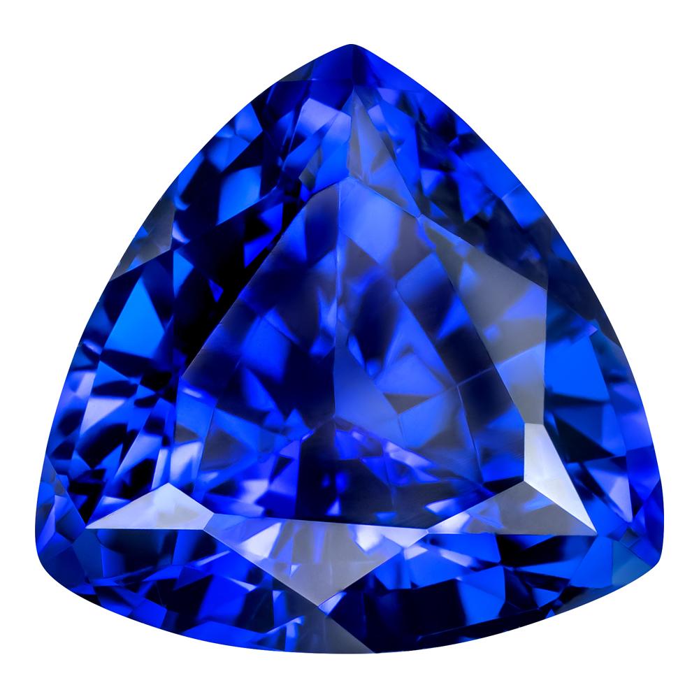 2.70 Carat Trilliant Cut Lab-Created Blue Sapphire
