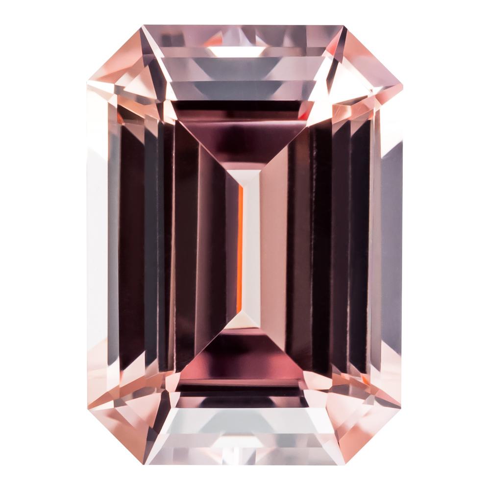 1.28 Carat Emerald Cut Lab-Created Champagne Sapphire