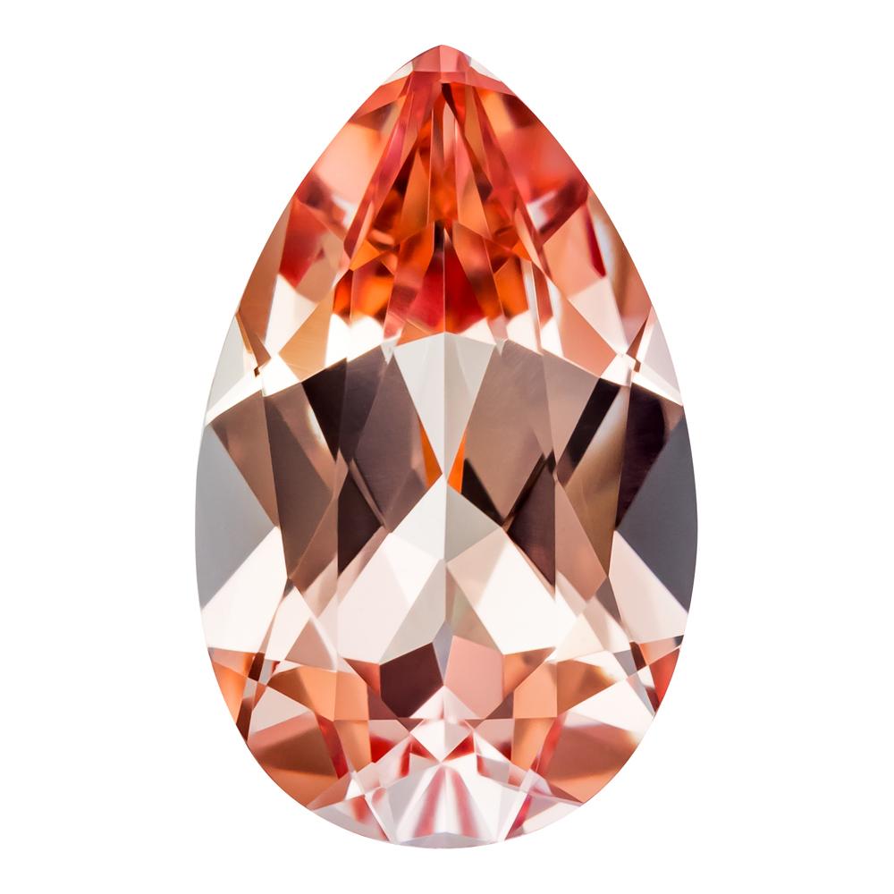 1.20 Carat Pear Cut Lab-Created Champagne Sapphire