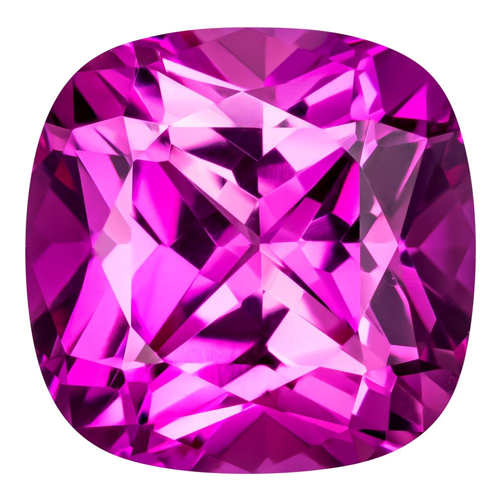 0.86 Carat Cushion Cut Lab-Created Pink Champagne Sapphire
