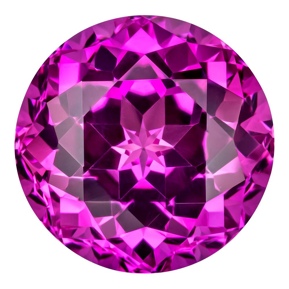 5.87 Carat Round Cut Lab-Created Pink Sapphire