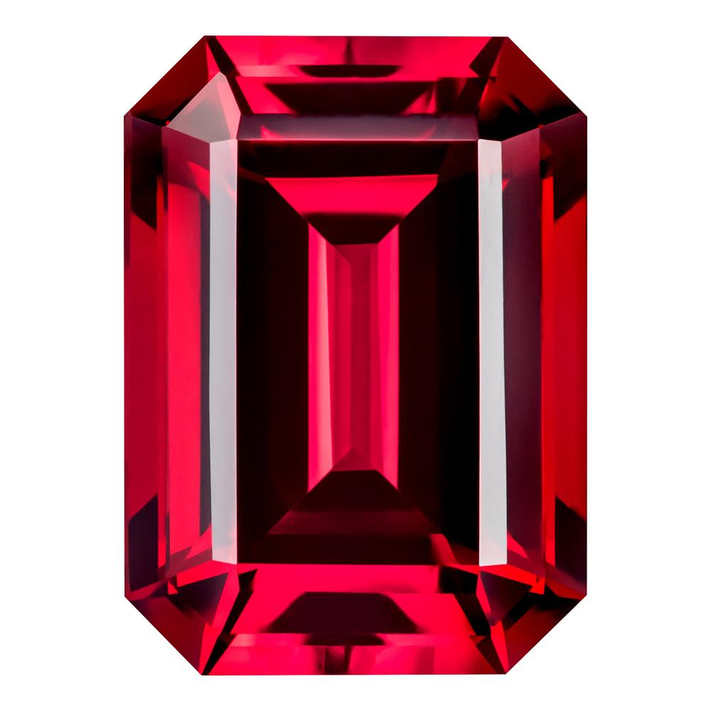 0.33 Carat Emerald Cut Lab-Created Ruby