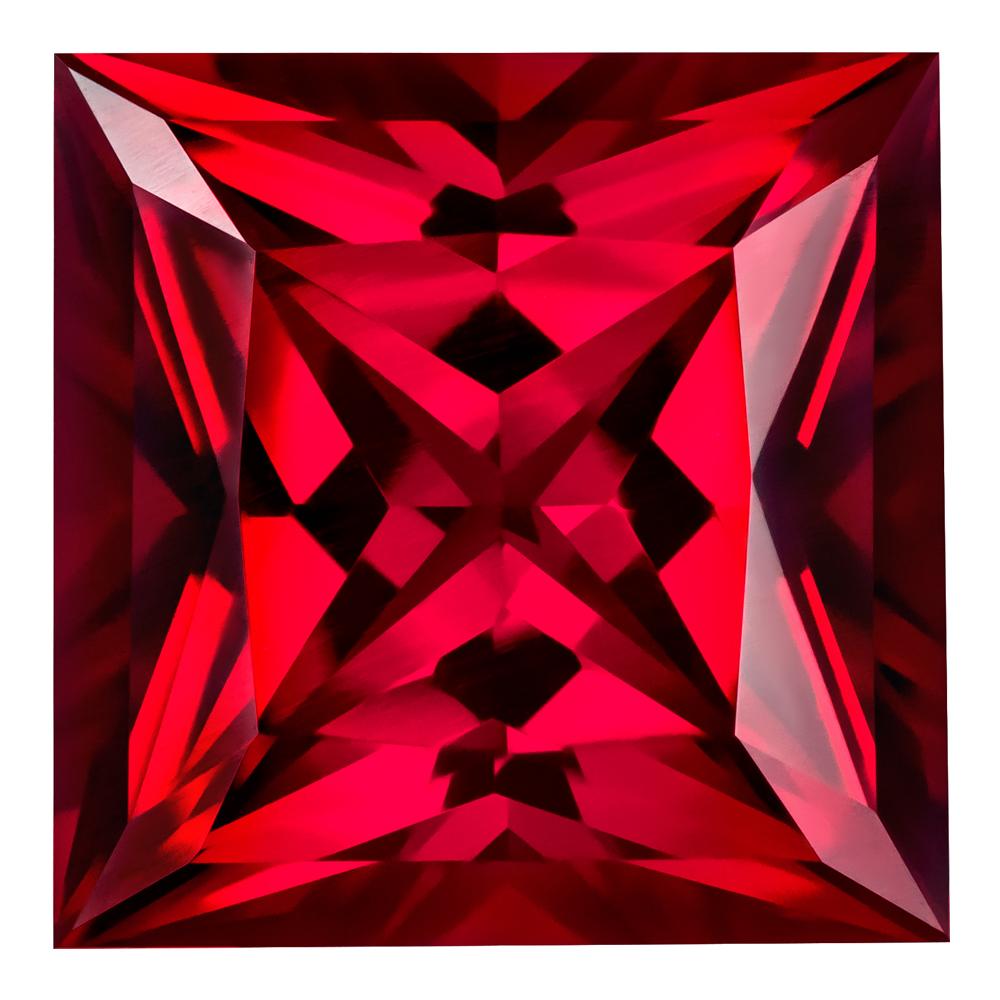 0.50 Carat Princess Cut Lab-Created Ruby