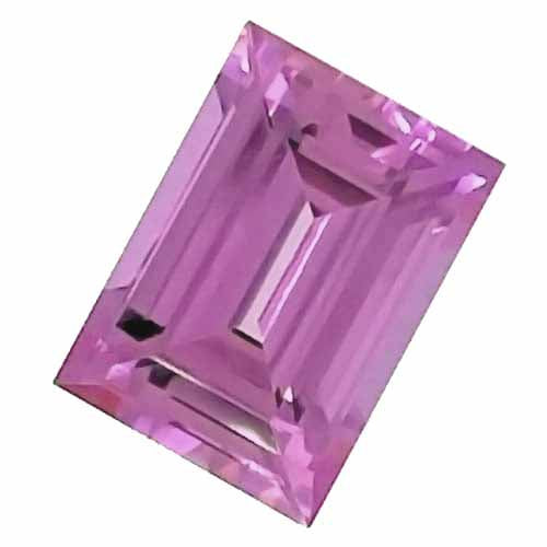 0.40 Carat Baguette Cut Lab-Created Pink Champagne Sapphire