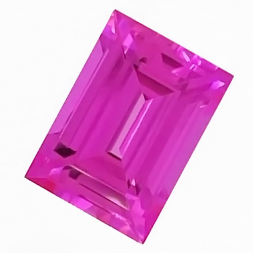 0.40 Carat Baguette Cut Lab-Created Pink Sapphire