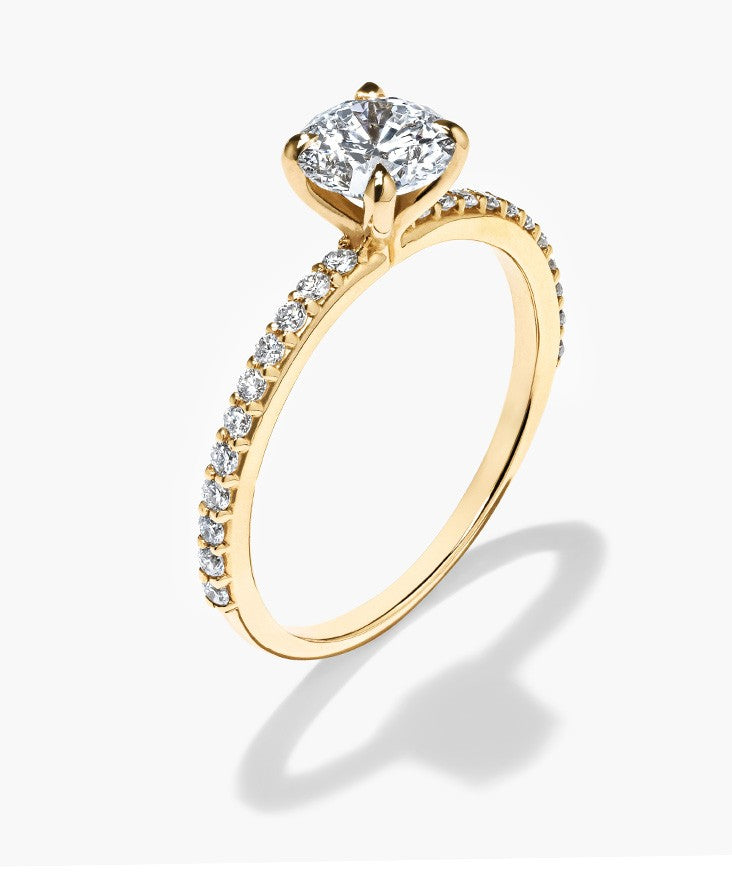 Ethical accented lab grown diamond engagement ring
