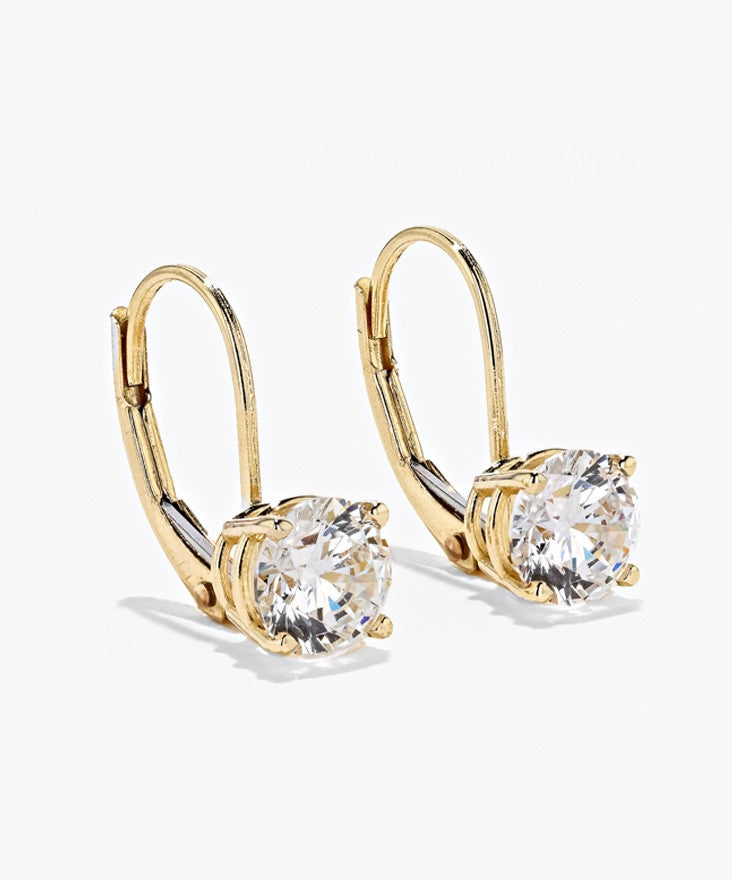 Basket Drop Lab Grown Diamond Earrings in Yellow Gold