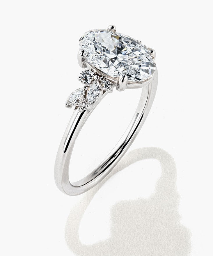 Diamond accented engagement ring.