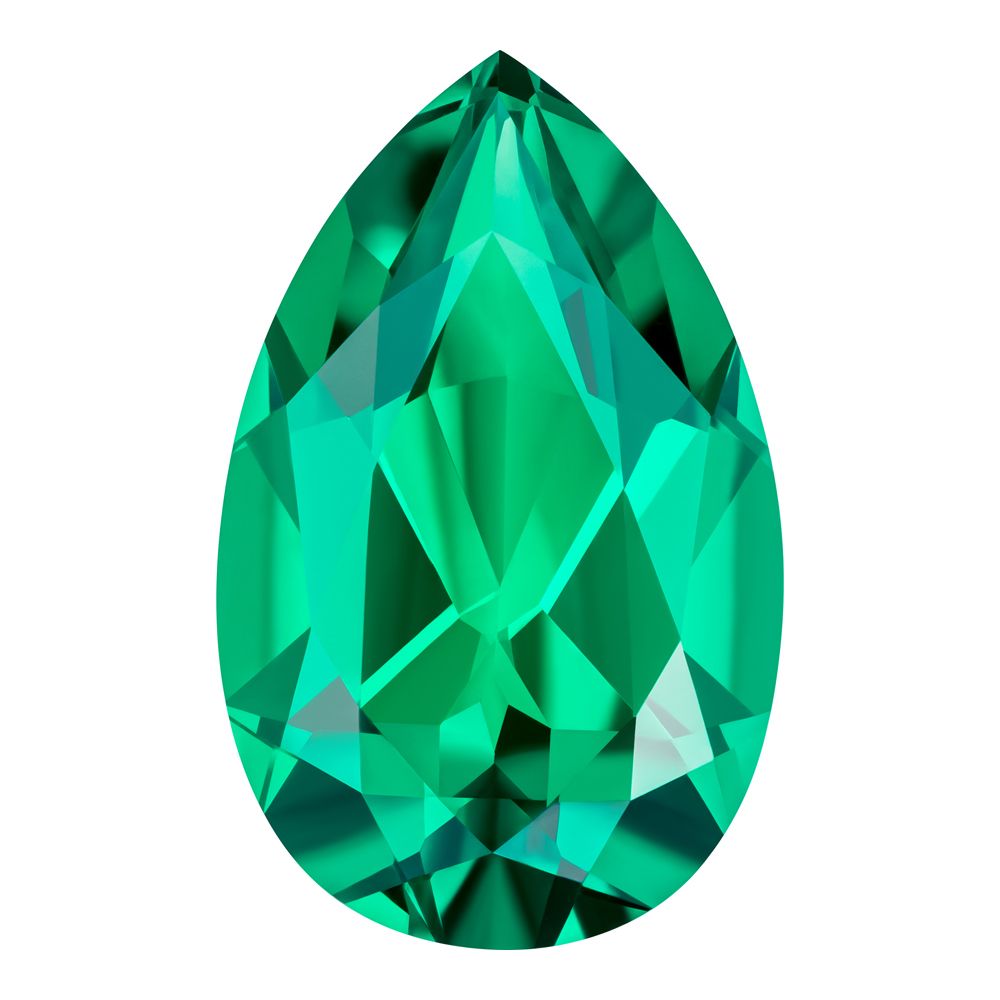 3.48 Carat Pear Cut Lab-Created Emerald