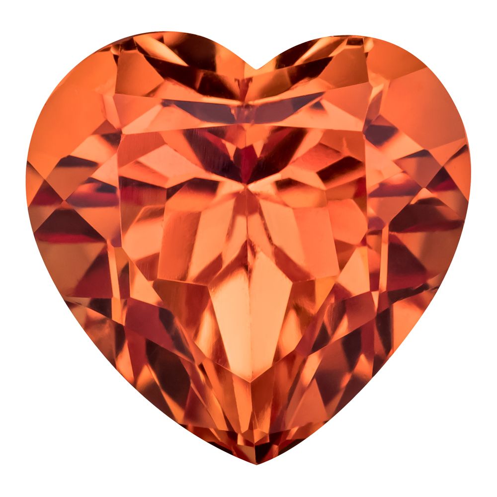 2.93 Carat Heart Cut Lab-Created Padparadscha
