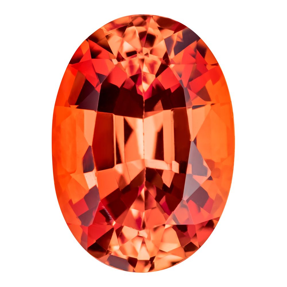 0.28 Carat Oval Cut Lab-Created Padparadscha