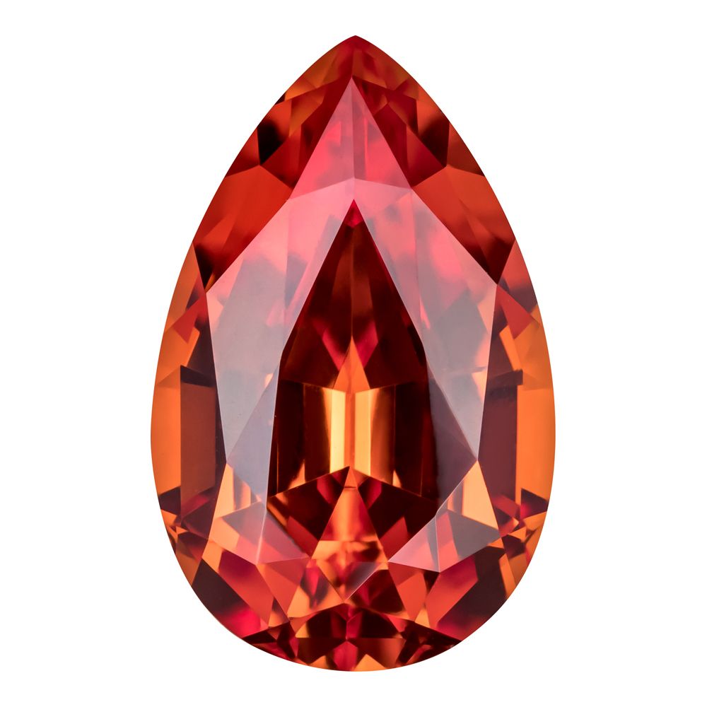 1.05 Carat Pear Cut Lab-Created Padparadscha