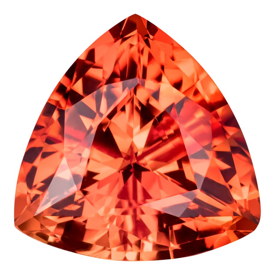0.35 Carat Trilliant Cut Lab-Created Padparadscha