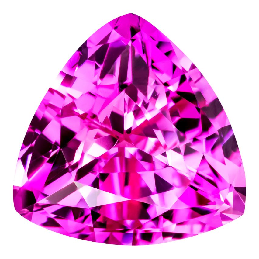 2.70 Carat Trilliant Cut Lab-Created Pink Sapphire