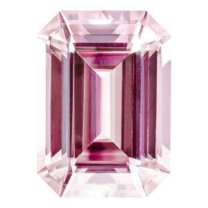 1.28 Carat Emerald Cut Lab-Created Pink Champagne Sapphire
