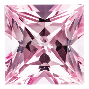 2.52 Carat Princess Cut Lab-Created Pink Champagne Sapphire