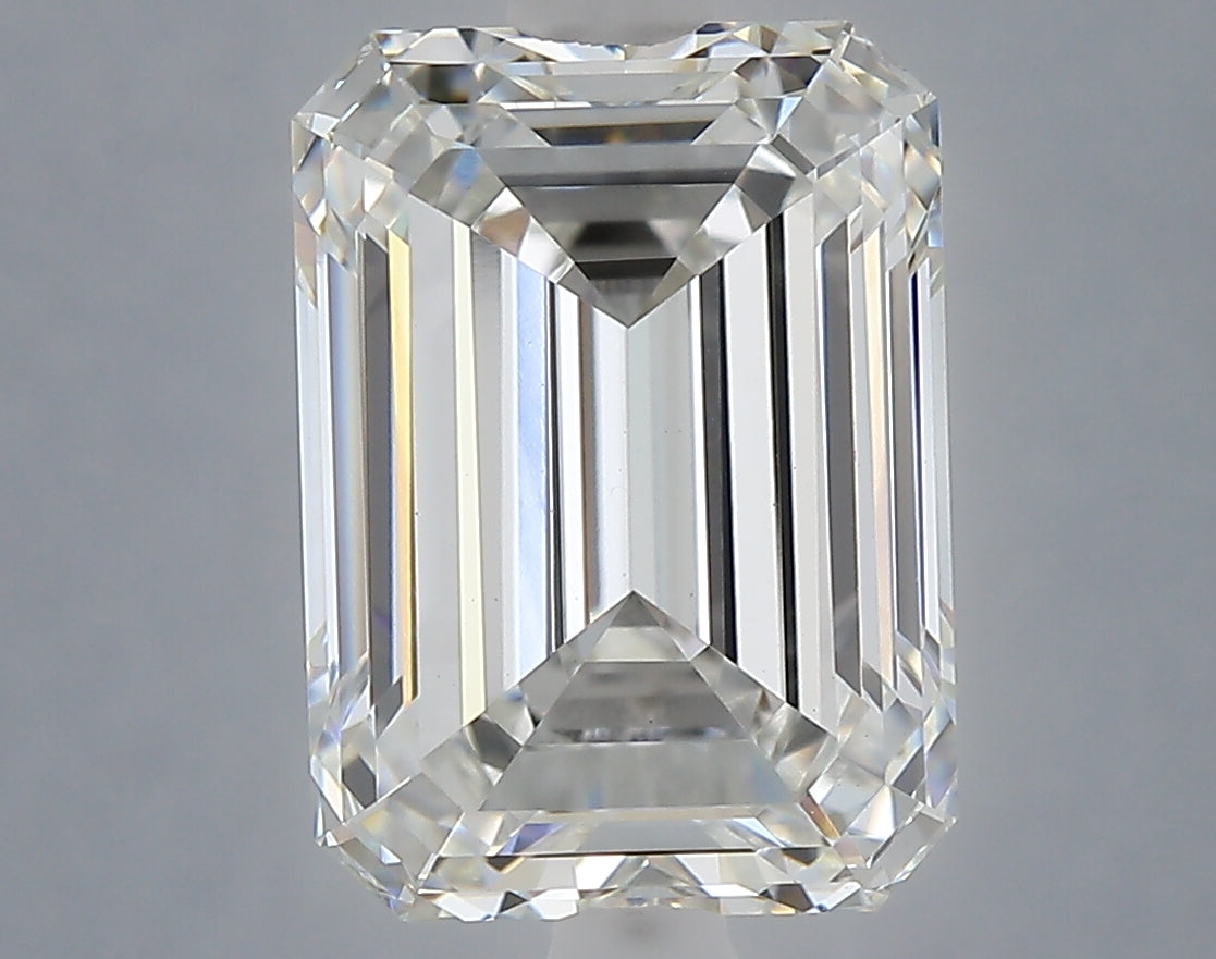 5.31 Carat Emerald Shaped, Ideal Cut, F Color, VVS2 Clarity, IGI Certified Lab Grown Diamond