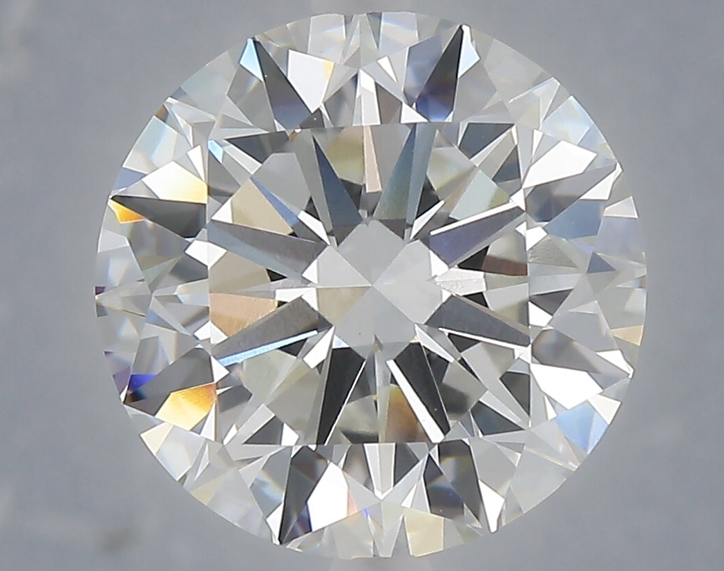 6.02 Carat Round Shaped, Excellent Cut, F Color, VVS2 Clarity, IGI Certified Lab Grown Diamond