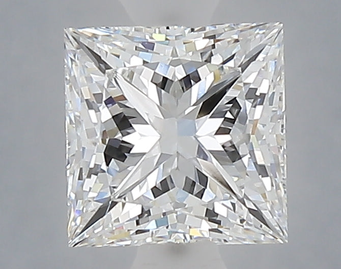 1.58 Carat Princess Shaped, Ideal Cut, E Color, VVS2 Clarity, IGI Certified Lab Grown Diamond