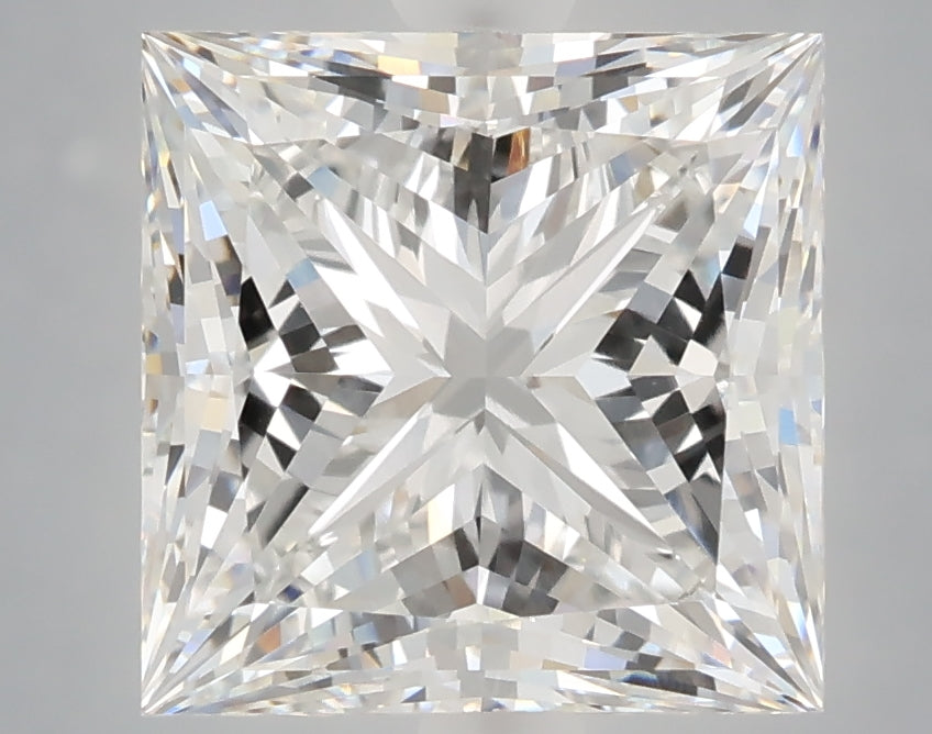 5.03 Carat Princess Shaped, Ideal Cut, E Color, VVS2 Clarity, IGI Certified Lab Grown Diamond