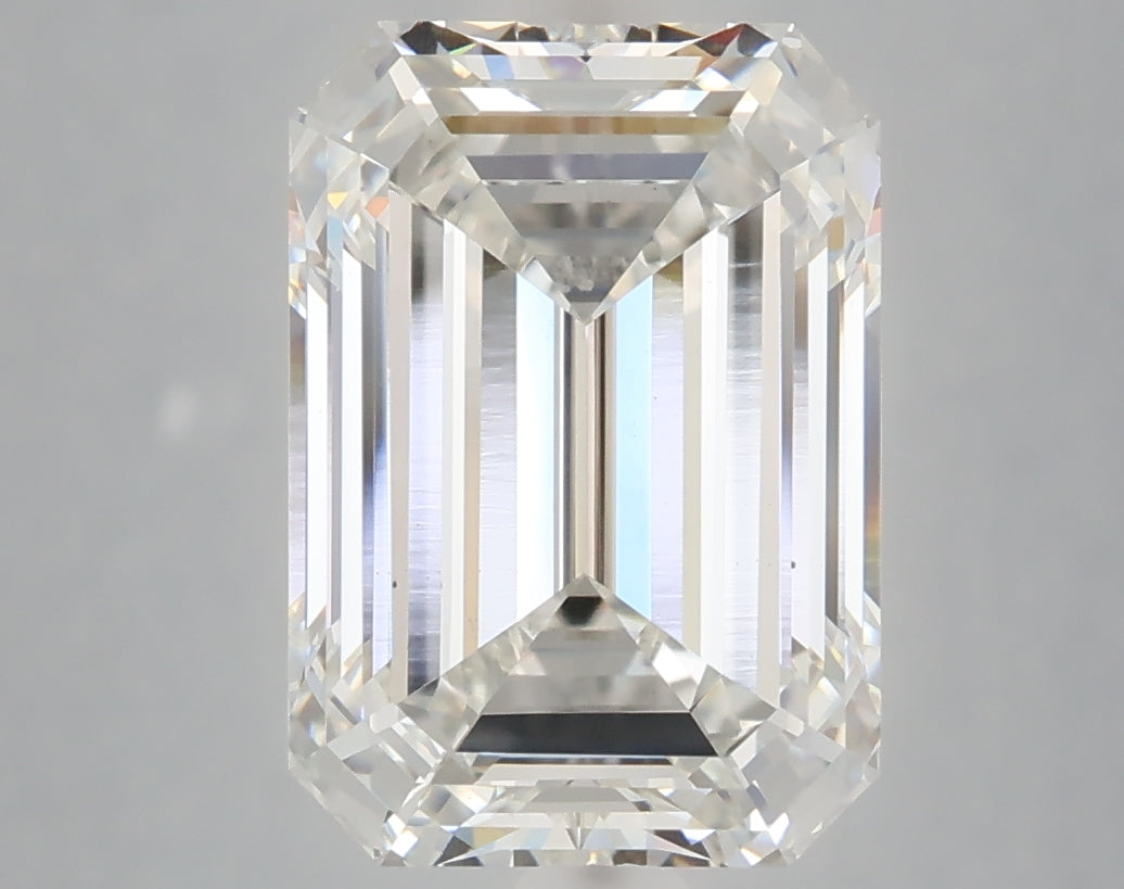 5.09 Carat Emerald Shaped, Ideal Cut, F Color, VVS2 Clarity, IGI Certified Lab Grown Diamond