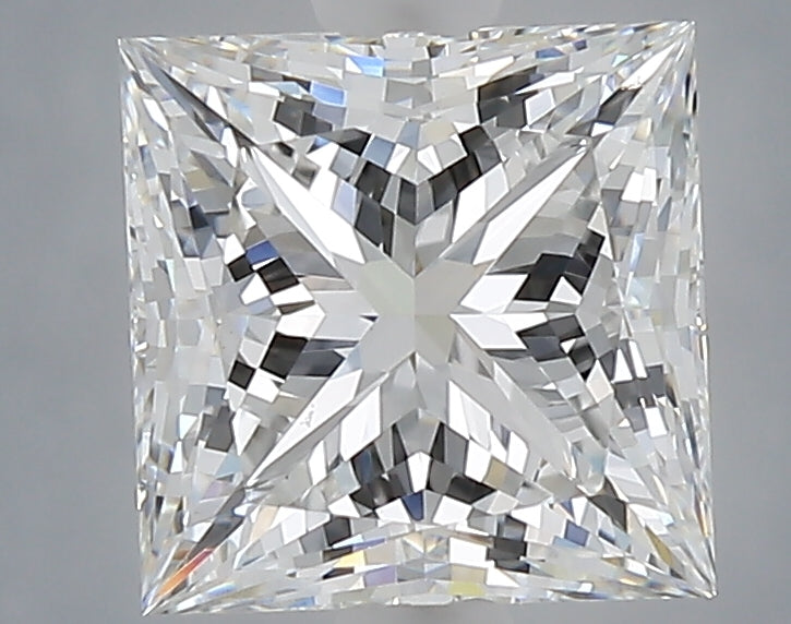 2.10 Carat Princess Shaped, Ideal Cut, E Color, VVS2 Clarity, IGI Certified Lab Grown Diamond