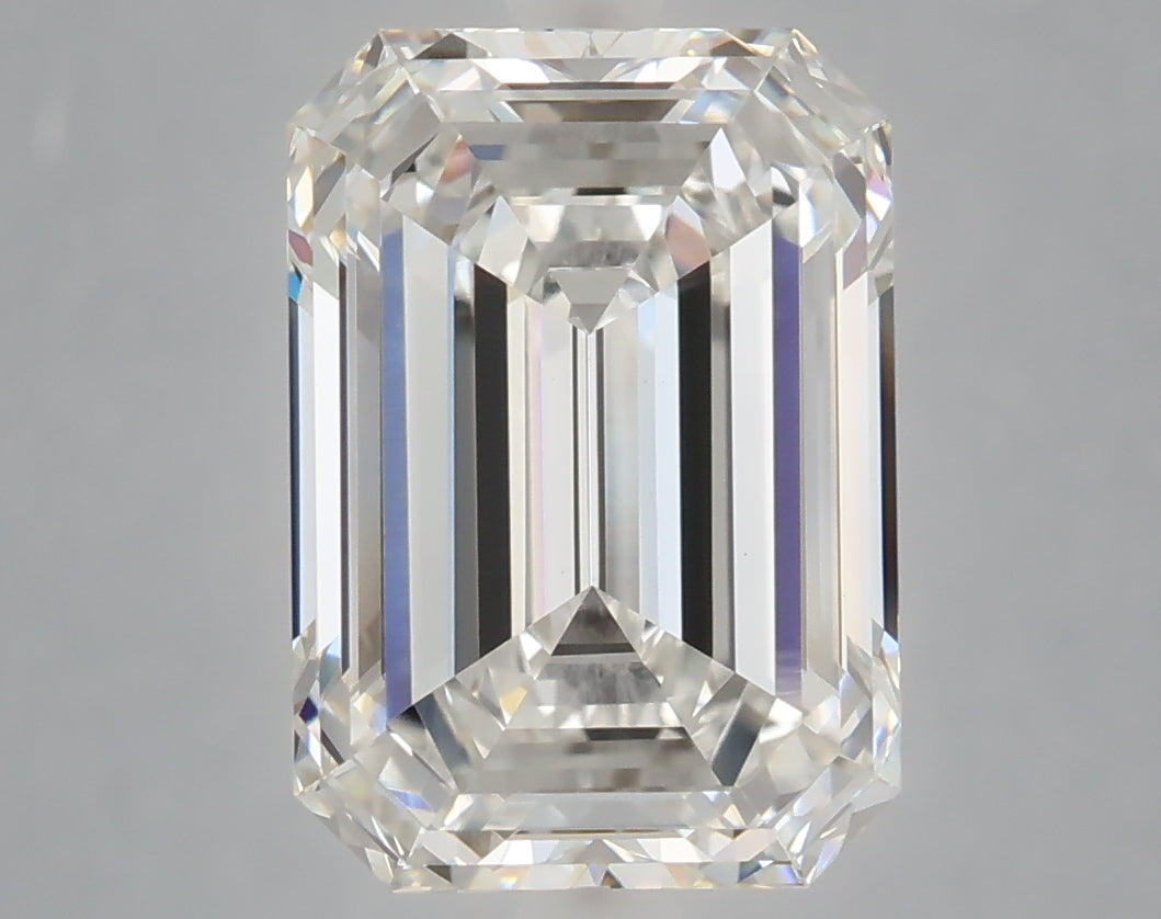 5.08 Carat Emerald Shaped, Ideal Cut, F Color, VVS2 Clarity, IGI Certified Lab Grown Diamond