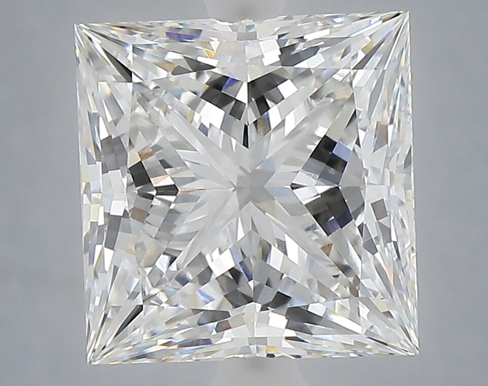 5.33 Carat Princess Shaped, Ideal Cut, E Color, VVS2 Clarity, IGI Certified Lab Grown Diamond