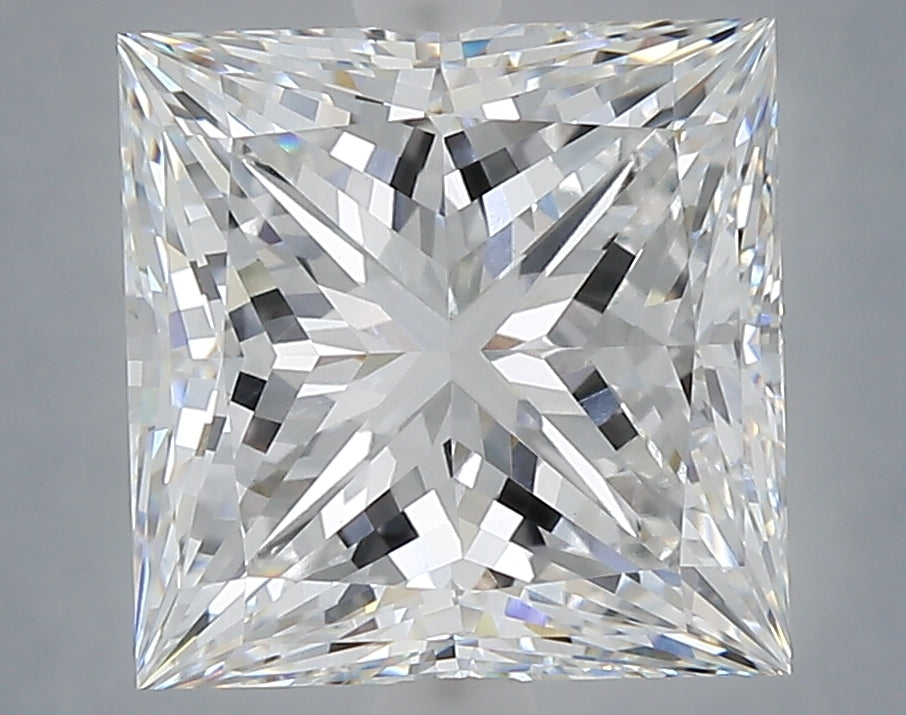 5.28 Carat Princess Shaped, Ideal Cut, E Color, VVS2 Clarity, IGI Certified Lab Grown Diamond