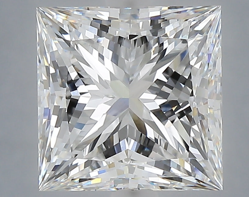 4.08 Carat Princess Shaped, Ideal Cut, E Color, VVS2 Clarity, IGI Certified Lab Grown Diamond