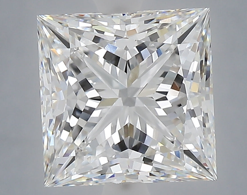 4.10 Carat Princess Shaped, Ideal Cut, E Color, VVS2 Clarity, IGI Certified Lab Grown Diamond
