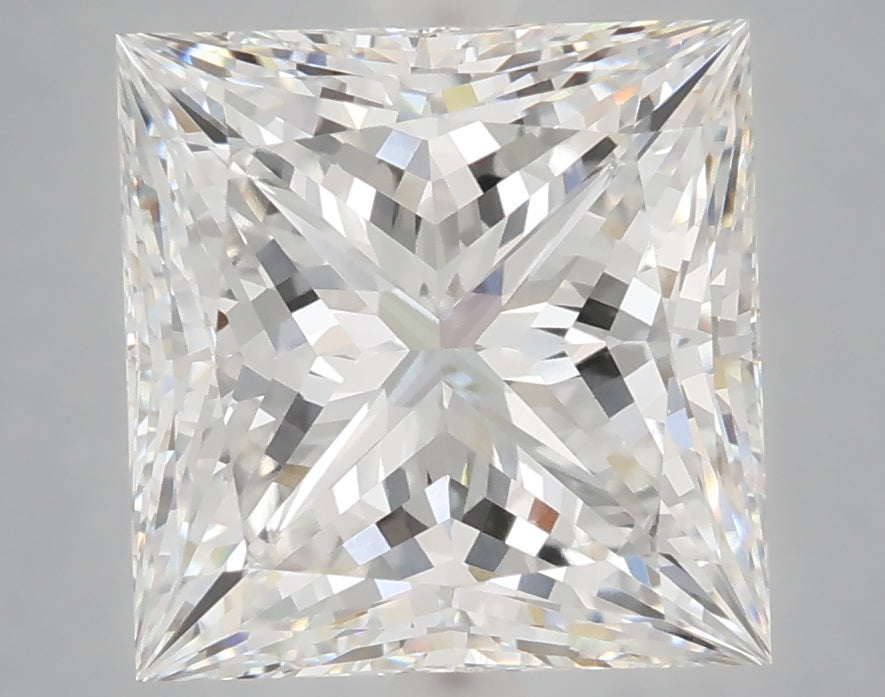 5.31 Carat Princess Shaped, Ideal Cut, E Color, VVS2 Clarity, IGI Certified Lab Grown Diamond
