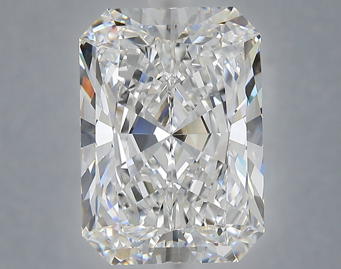 6.09 Carat Radiant Shaped, Ideal Cut, E Color, VVS2 Clarity, IGI Certified Lab Grown Diamond