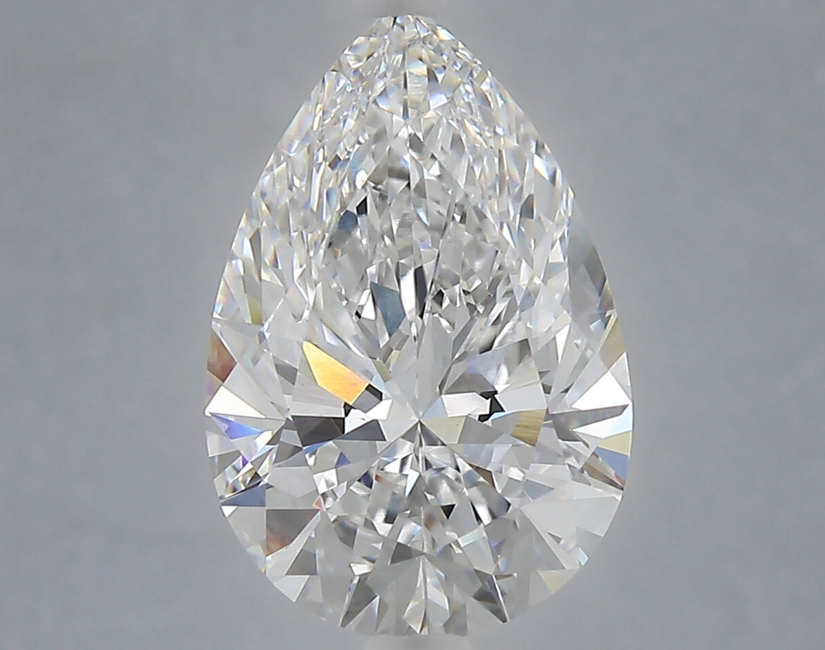 4.04 Carat Pear Shaped, Ideal Cut, D Color, VVS2 Clarity, IGI Certified Lab Grown Diamond