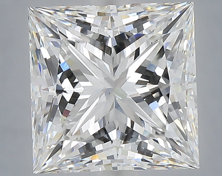 5.01 Carat Princess Shaped, Ideal Cut, E Color, VS1 Clarity, IGI Certified Lab Grown Diamond