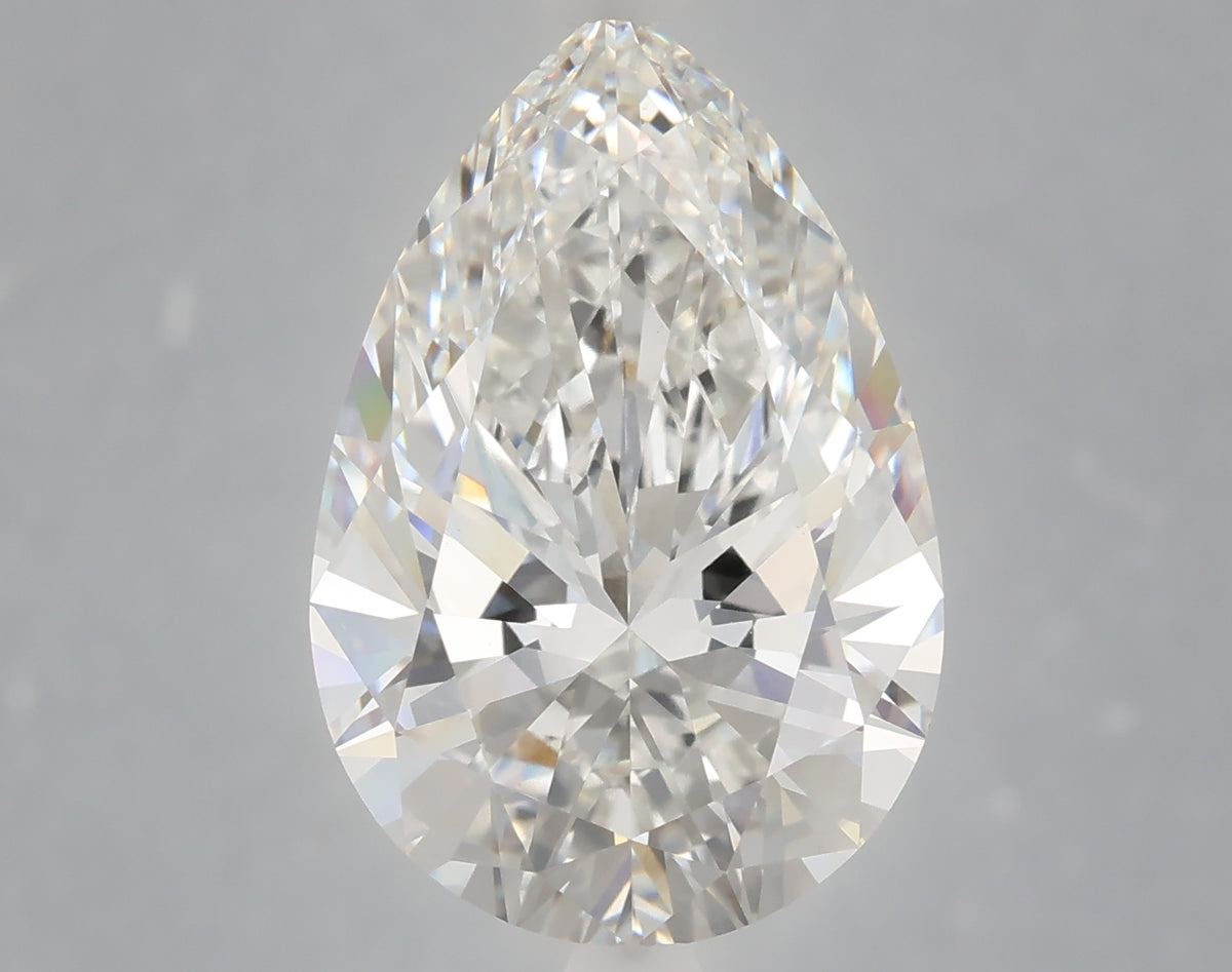 6.01 Carat Pear Shaped, Ideal Cut, F Color, VVS2 Clarity, IGI Certified Lab Grown Diamond