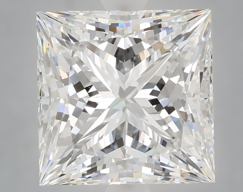 4.07 Carat Princess Shaped, Ideal Cut, E Color, VVS2 Clarity, IGI Certified Lab Grown Diamond