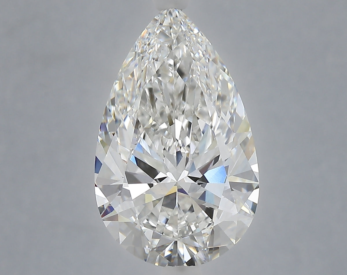 5.01 Carat Pear Shaped, Ideal Cut, F Color, VVS2 Clarity, IGI Certified Lab Grown Diamond