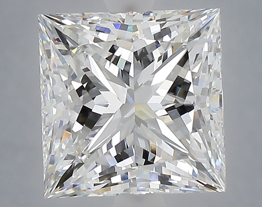 4.06 Carat Princess Shaped, Ideal Cut, E Color, VVS2 Clarity, IGI Certified Lab Grown Diamond