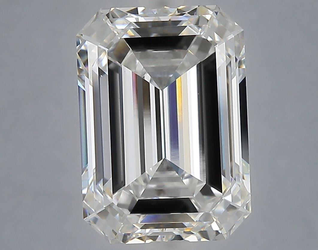 5.07 Carat Emerald Shaped, Ideal Cut, E Color, VVS2 Clarity, IGI Certified Lab Grown Diamond