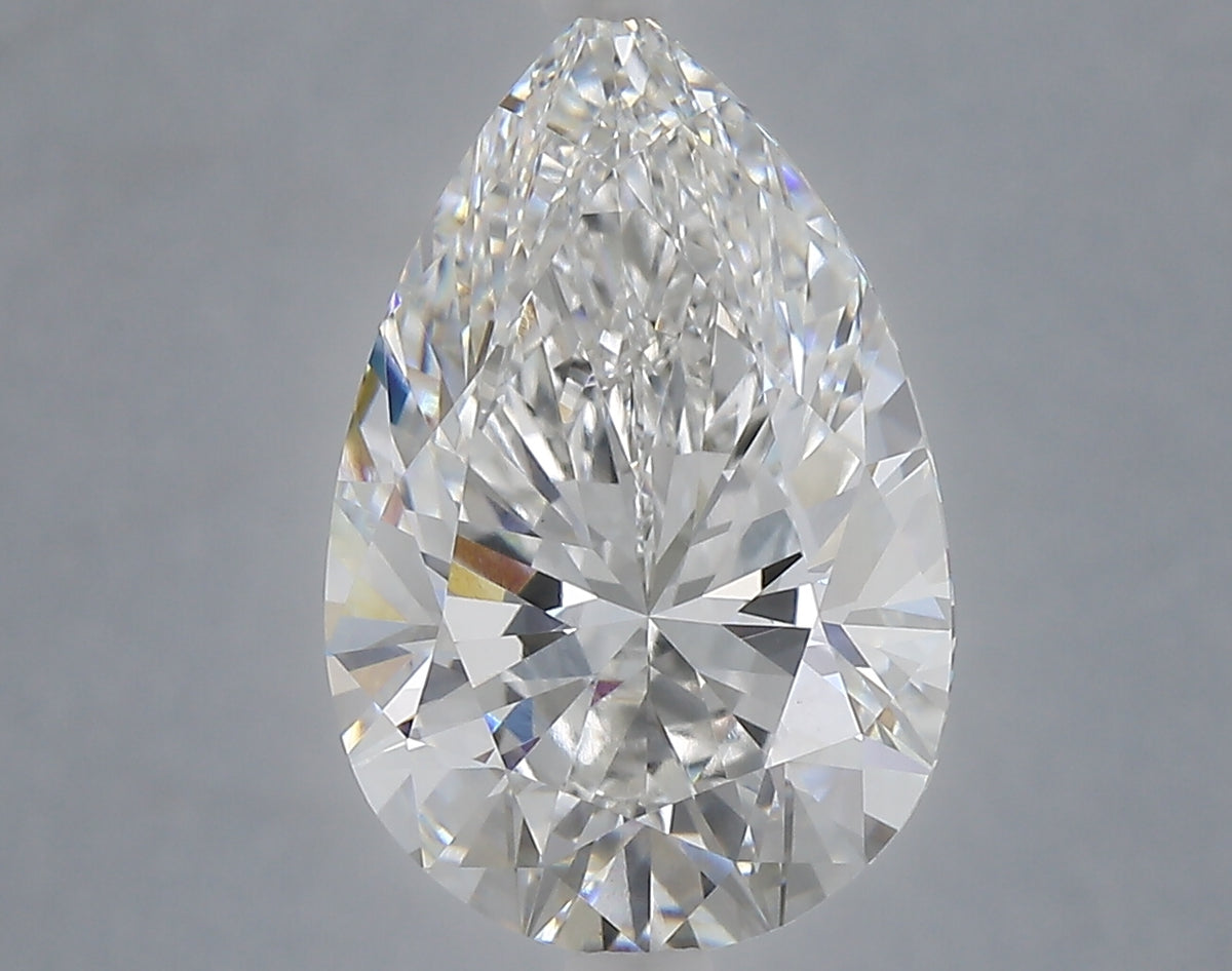 5.05 Carat Pear Shaped, Ideal Cut, E Color, VVS2 Clarity, IGI Certified Lab Grown Diamond