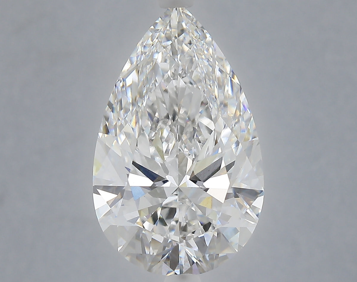 6.08 Carat Pear Shaped, Ideal Cut, E Color, VVS2 Clarity, IGI Certified Lab Grown Diamond