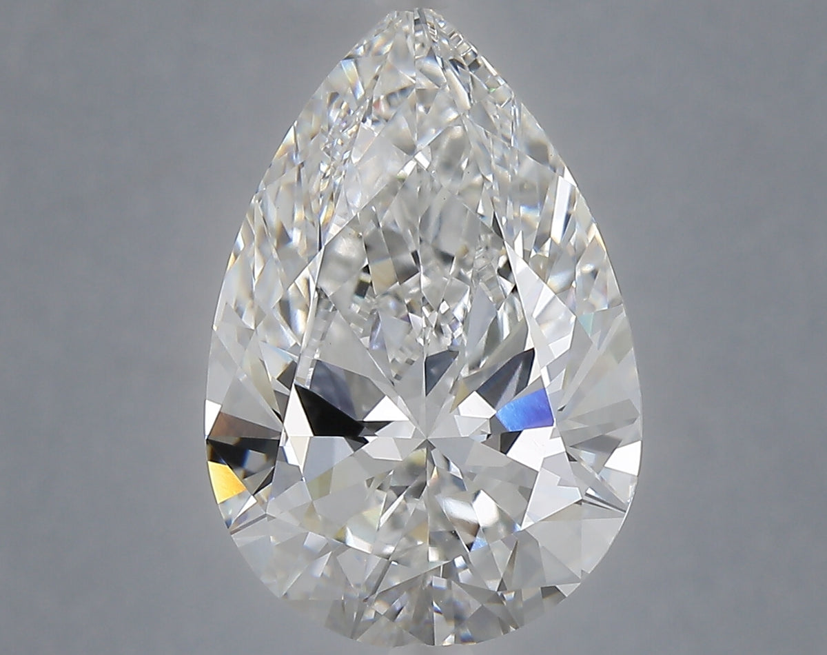 6.09 Carat Pear Shaped, Ideal Cut, D Color, VVS2 Clarity, IGI Certified Lab Grown Diamond