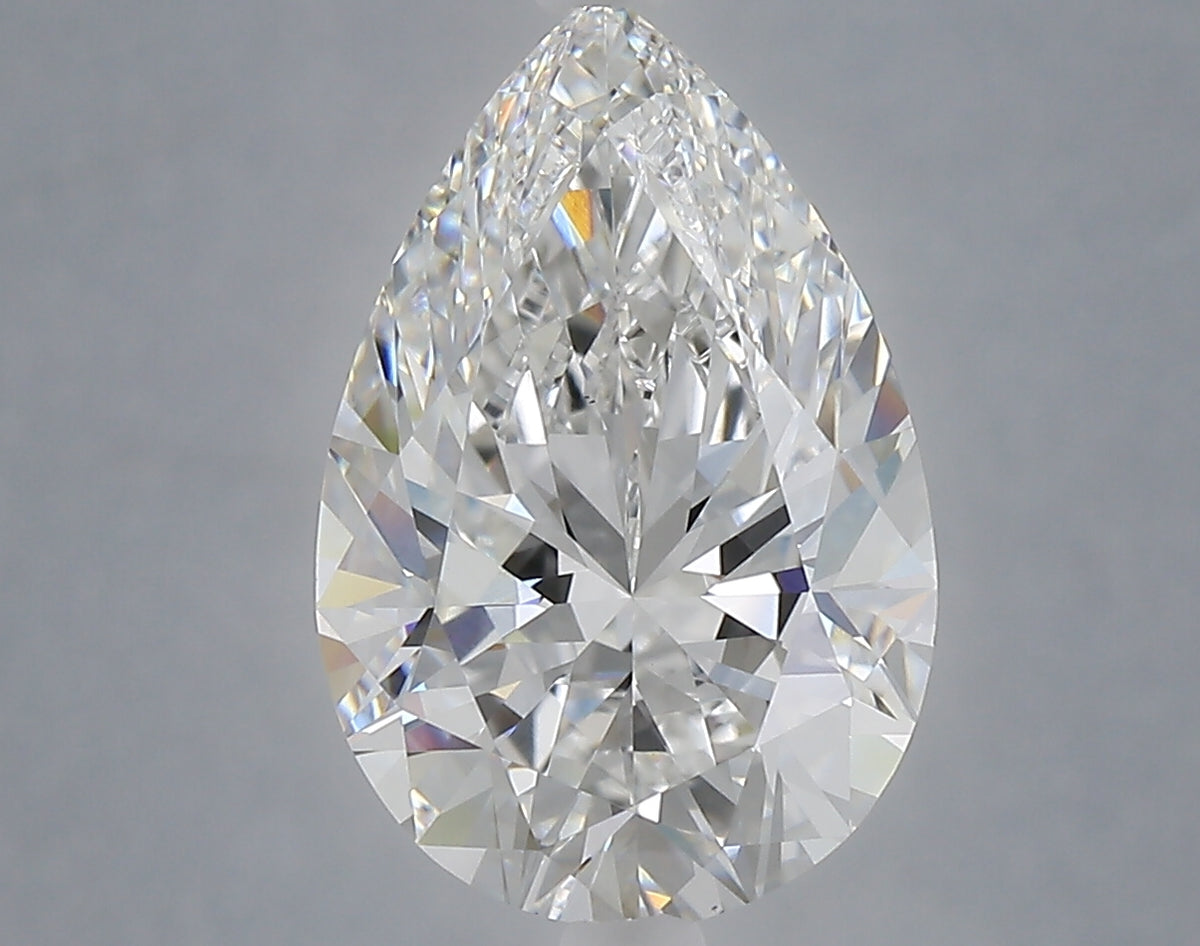 4.09 Carat Pear Shaped, Ideal Cut, E Color, VS1 Clarity, IGI Certified Lab Grown Diamond