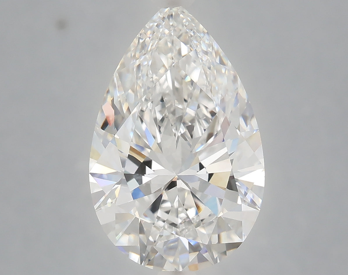 4.08 Carat Pear Shaped, Ideal Cut, D Color, VVS2 Clarity, IGI Certified Lab Grown Diamond