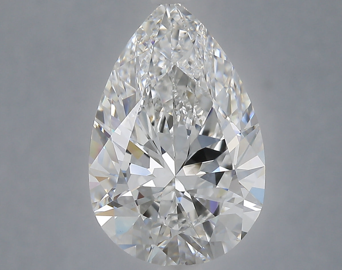 4.09 Carat Pear Shaped, Excellent Cut, D Color, VVS2 Clarity, IGI Certified Lab Grown Diamond