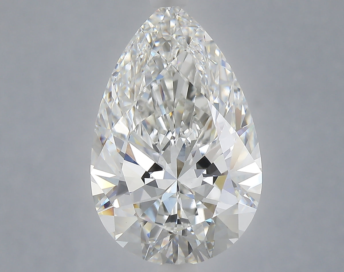 5.09 Carat Pear Shaped, Ideal Cut, F Color, VVS2 Clarity, IGI Certified Lab Grown Diamond