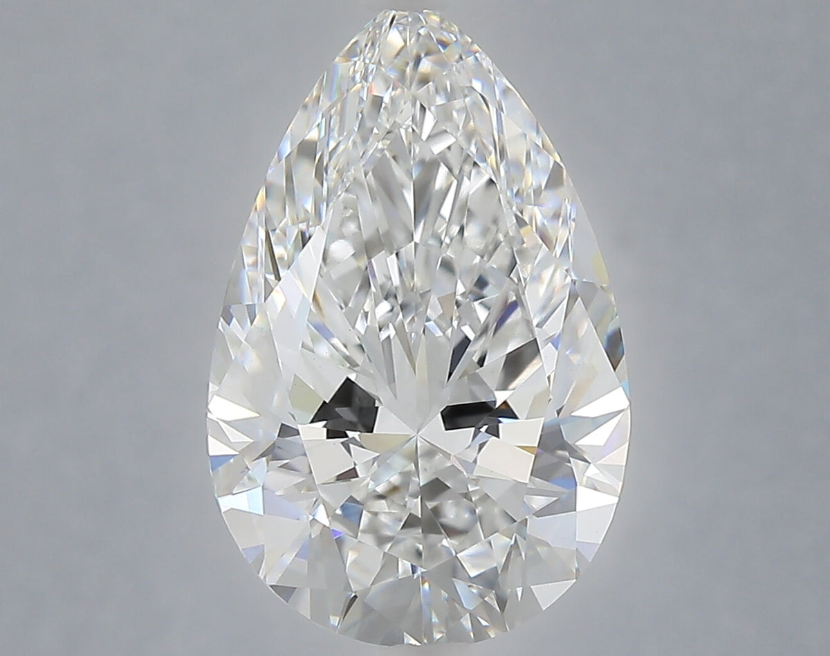 5.04 Carat Pear Shaped, Ideal Cut, E Color, VVS2 Clarity, IGI Certified Lab Grown Diamond